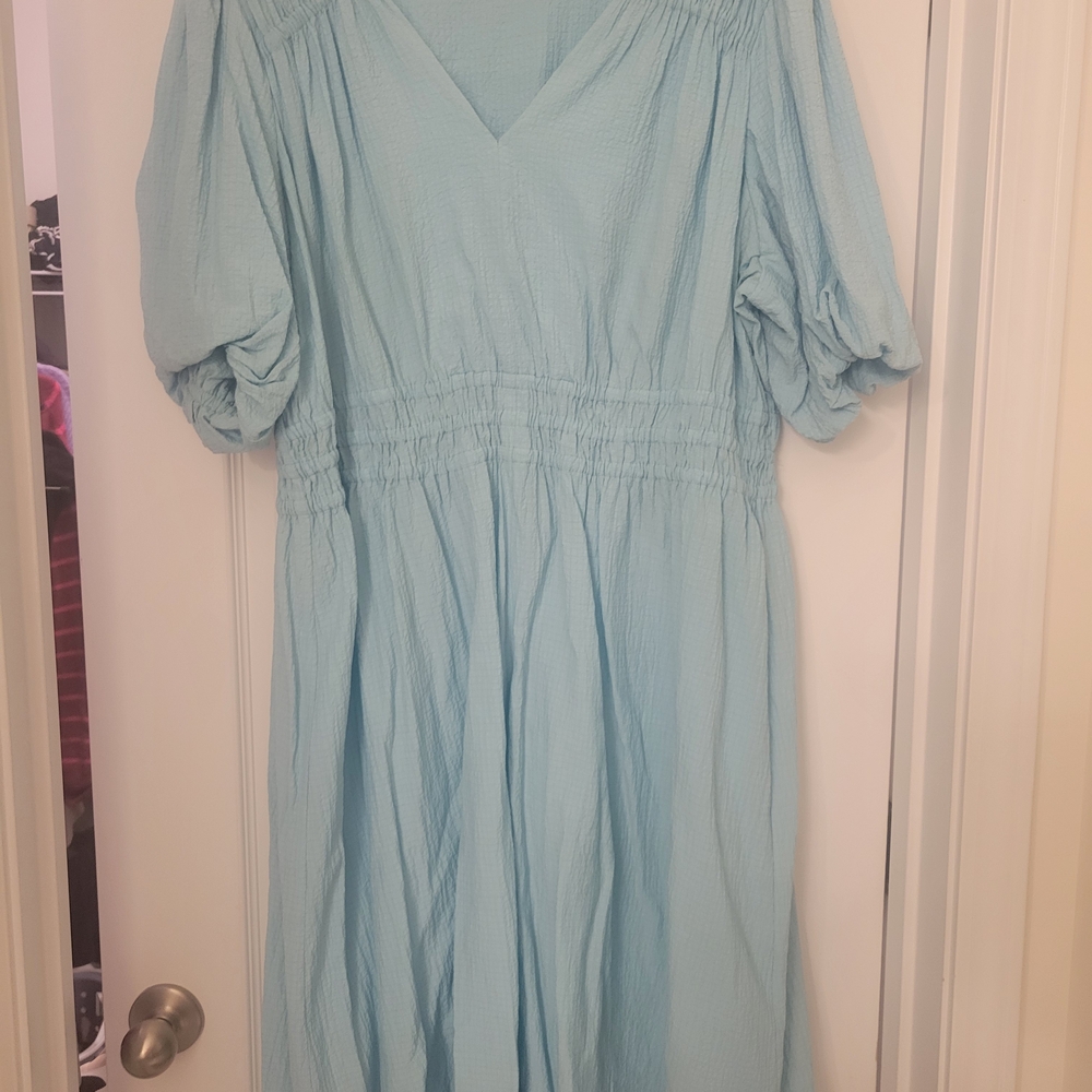 Calvin Klein Light Teal Textured Dress